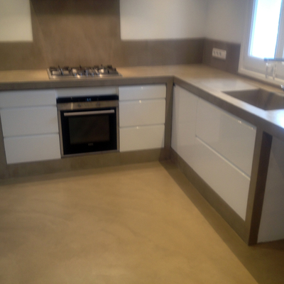 Cocina cemento pulido