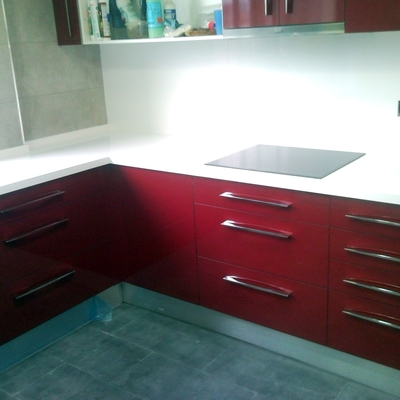 COCINA DE FORMICA ROJO 