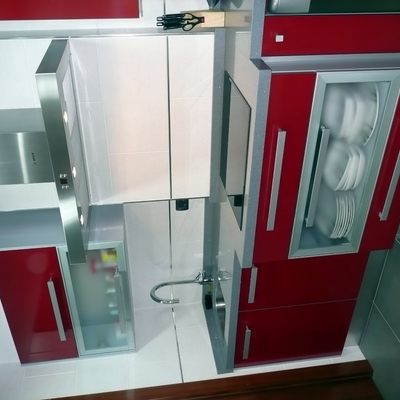 Cocina rojo brillo