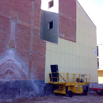 colocación de tabique pluvial