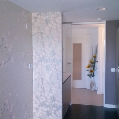 Colocación papel pintado en cocina