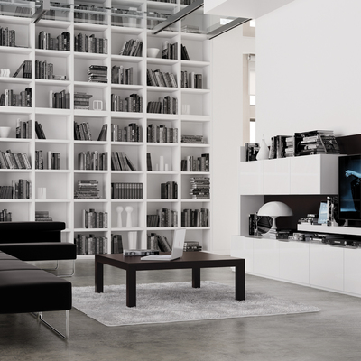 Composición librería salón.