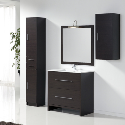 Conjunto Mueble de Baño Lavella 80 cm. 2 Cajones Wenge