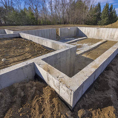 Cimientos para construcción de vivienda