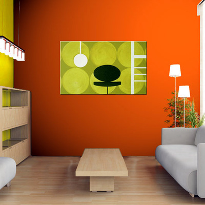 Cuadro estilo retro en tonos verde