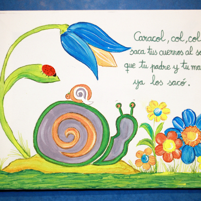 Cuadro infantil de caracol col col
