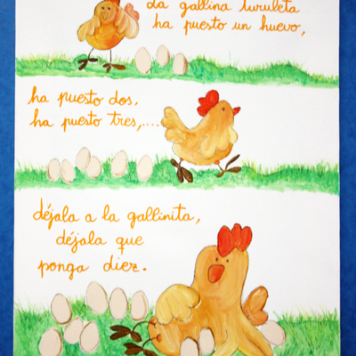 Cuadro infantil de la gallina turuleta
