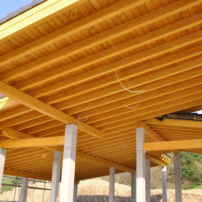 Cubierta madera laminada en Andrakas