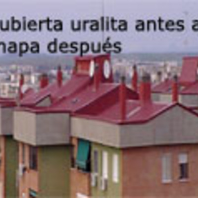 CUBIERTA EN VIVIENDA DE URALITA Y DE PANEL SANDWICH DESPUES
