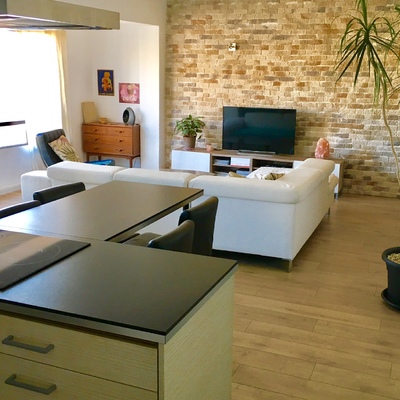 Pared con revestimiento de ladrillo