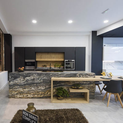 Diseño de cocina con isla de exposición de decoforma