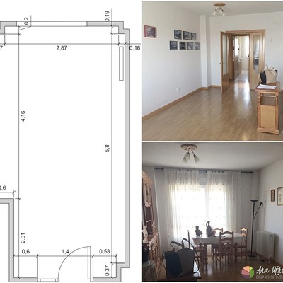 ASESORÍA DECORACIÓN DE INTERIORES: SALÓN-COMEDOR PALENCIA (Antes)