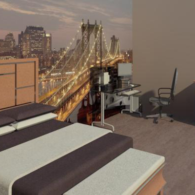 Diseño 3D dormitorio juvenil