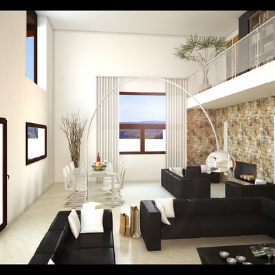 Diseño en 3d del salón