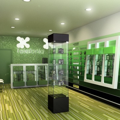 Diseño interiorismo de tienda telefonia móvil para red nacional