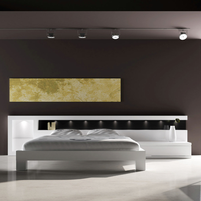 Dormitori Area amb leds lacat blanc mate/trassera negre