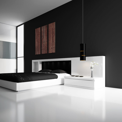 Dormitori Area lacat blanc mate/negre mate