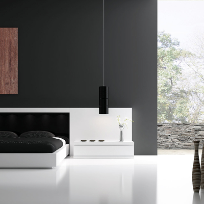 Dormitori Area lacat blanc mate/trassera negre