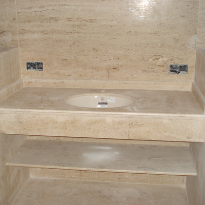 Encimera de lavabo en marmol travertino