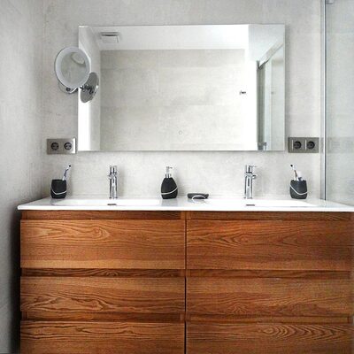 Cuarto de baño doble seno madera