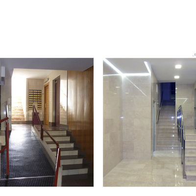 Adecuación de zaguán y bajada a cota de acceso en edificio de viviendas