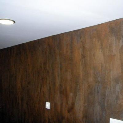 efecto oxido en pared de comedor
