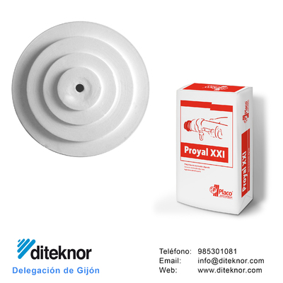 En los almacenes diteknor tenemos un amplio stock de piezas prefabricadas de escayola: placas, baldas, baquetones, cornisas, molduras, frisos, esquineros...  También tenemos las mejores marcas de yesos ensacados