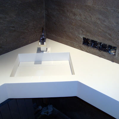 Encimera de bany realitzada amb Krion