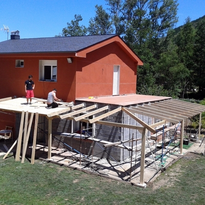 estructura y losado de porche