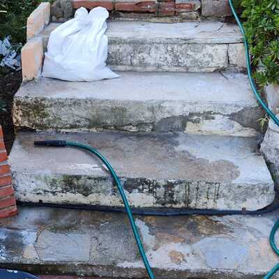 Escaleras antes de enrracholar