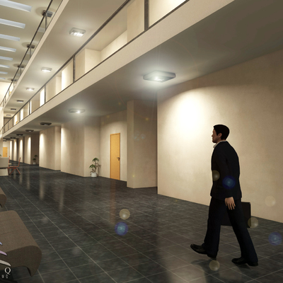 Fase acabados pasarela edificio administrativo Algeciras