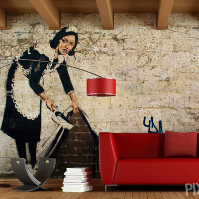 Fotomural con la famosa obra de Banksy