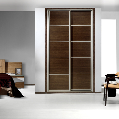 frente de armario en acero y wengue 