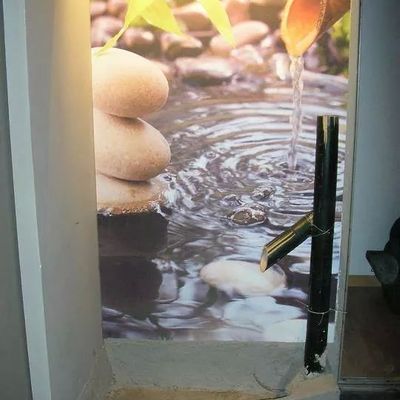 Fuente ornamental de bambú