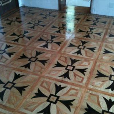 Parquet pegado de marqueteria