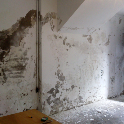 Garaje ,con hongos por humedad