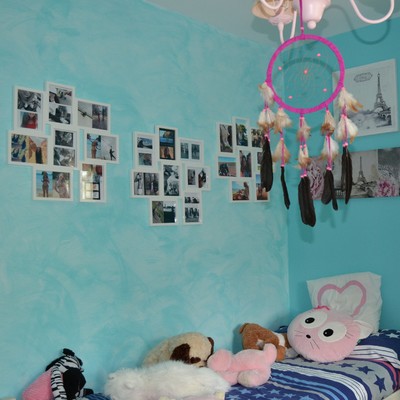 PINTURA DECORATIVA EFECTOS EN HABITACION JUVENIL