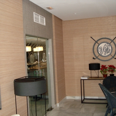 HALL DE ENTRADA EN PAPEL CHINO MADERA