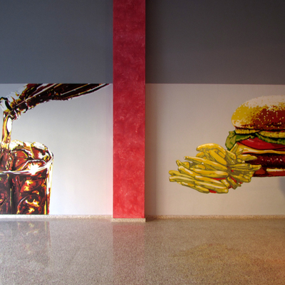 Decoración mural comercial 