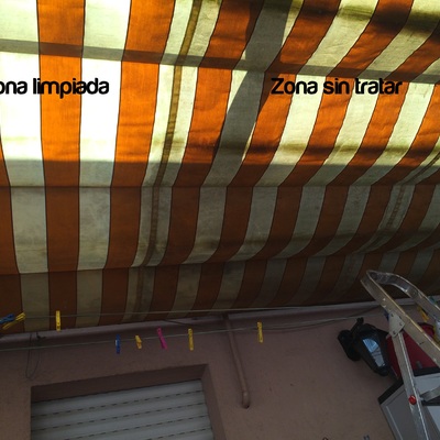 Limpieza de pergola con moho