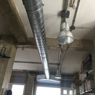 Instalación de climatización con conducto circular