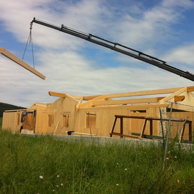 Montaje de vivienda de madera 