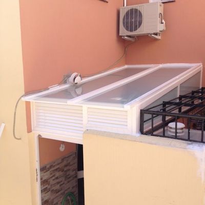 Techo acristalado en patio