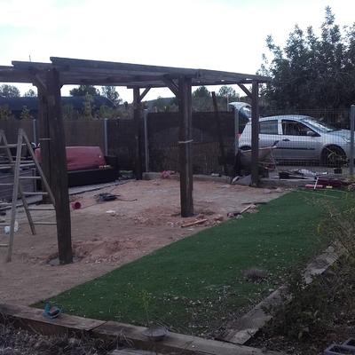 Doble Pérgola madera ipe