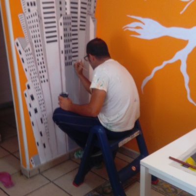 Pinturas Diaz en la obra