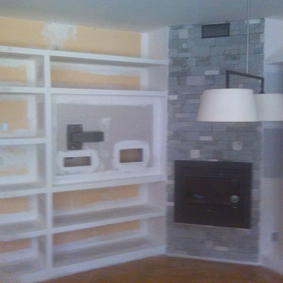 mueble salón con soporte tv