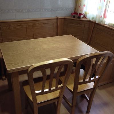 Banco cocina roble pantografiado