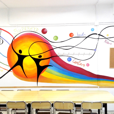 Proyecto para "La paz" JÓVENES.  Pintura Mural para "La parroquia del barrio LA PAZ" Sala Jóvenes