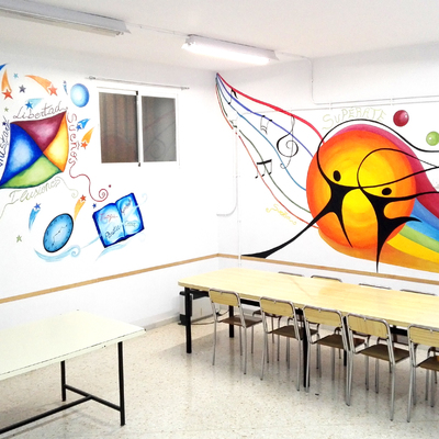 Proyecto para "La paz" JÓVENES.  Pintura Mural para "La parroquia del barrio LA PAZ" Sala Jóvenes