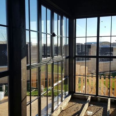 cerramiento de porche estilo industrial